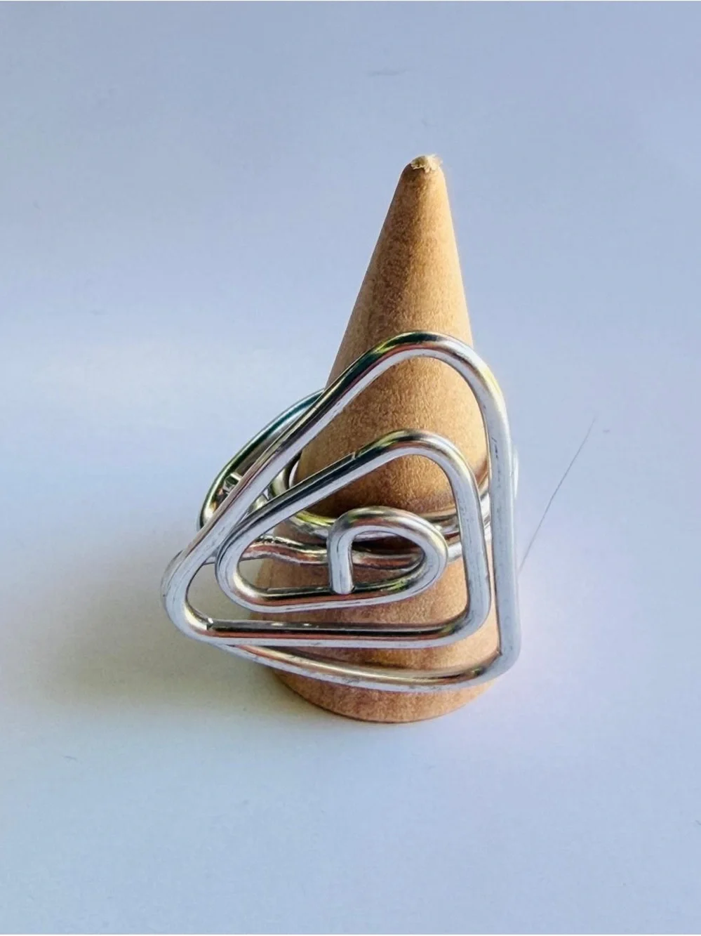 Handmade Modern Geometric Silver Statement Ring